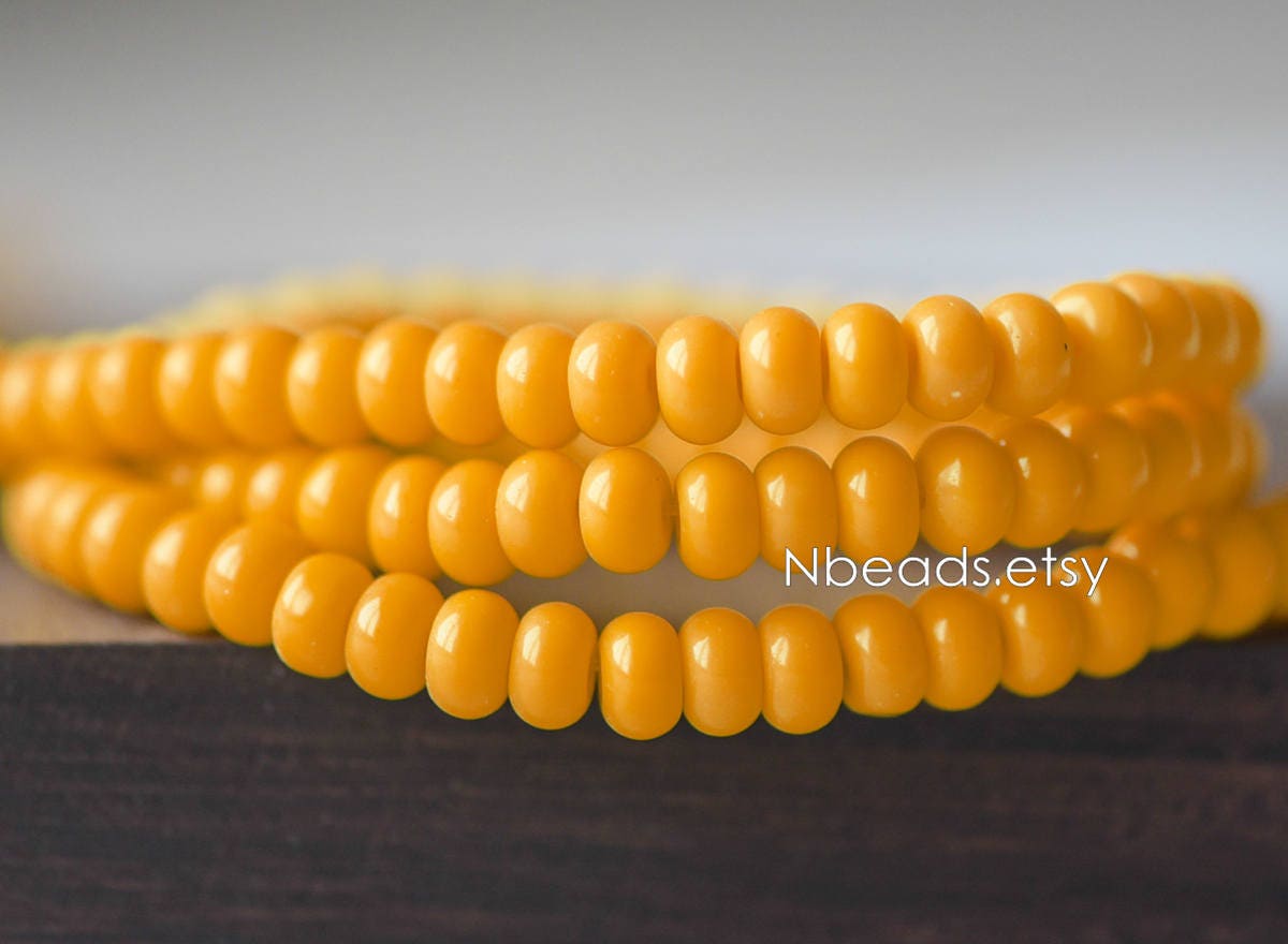 Smooth Rondelle Glass Beads 4x6mm, Candy Color Crystal Spacer Beads (GM-030)/ 145 beads